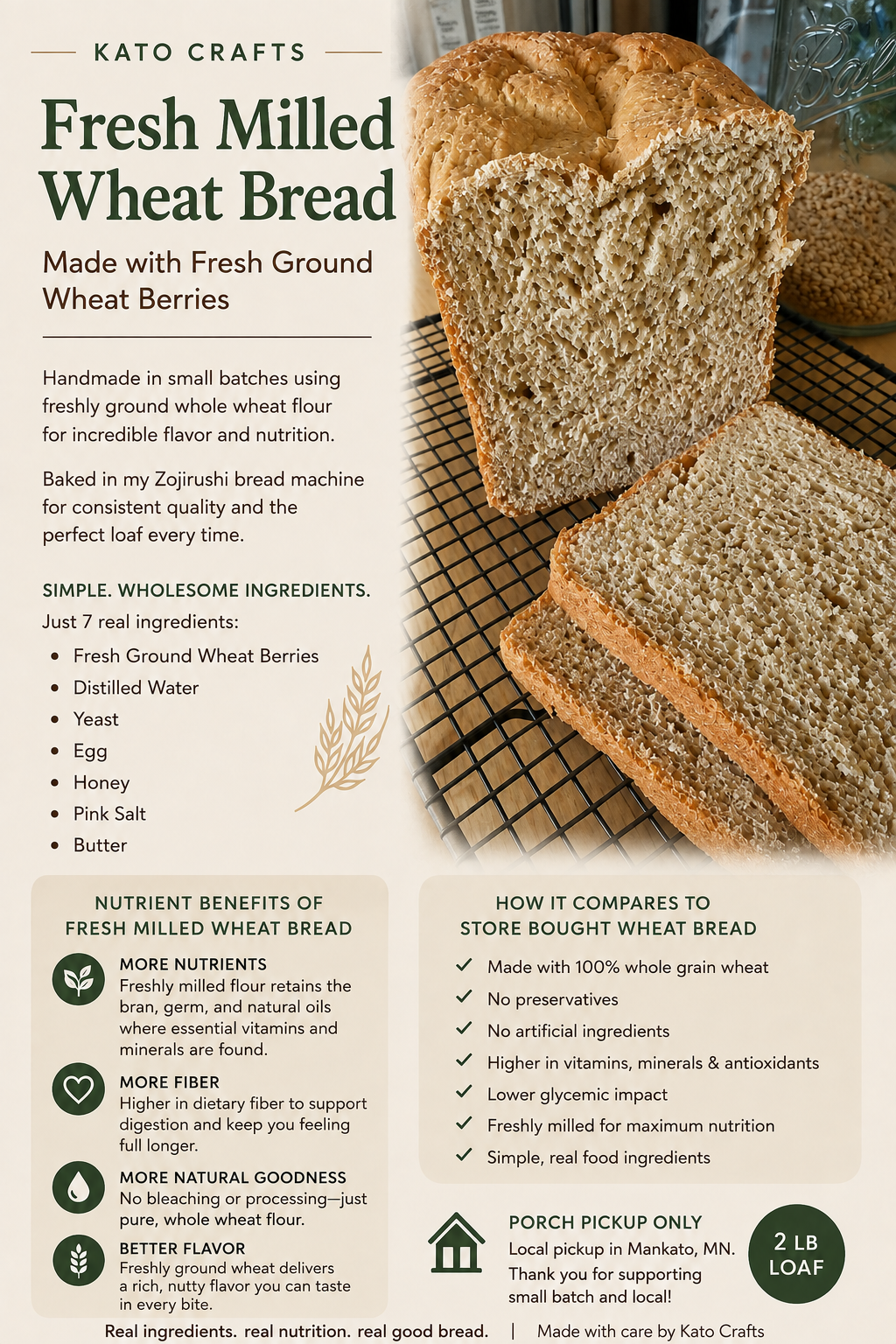 Whole Wheat Bread Using Fresh Milled Flour